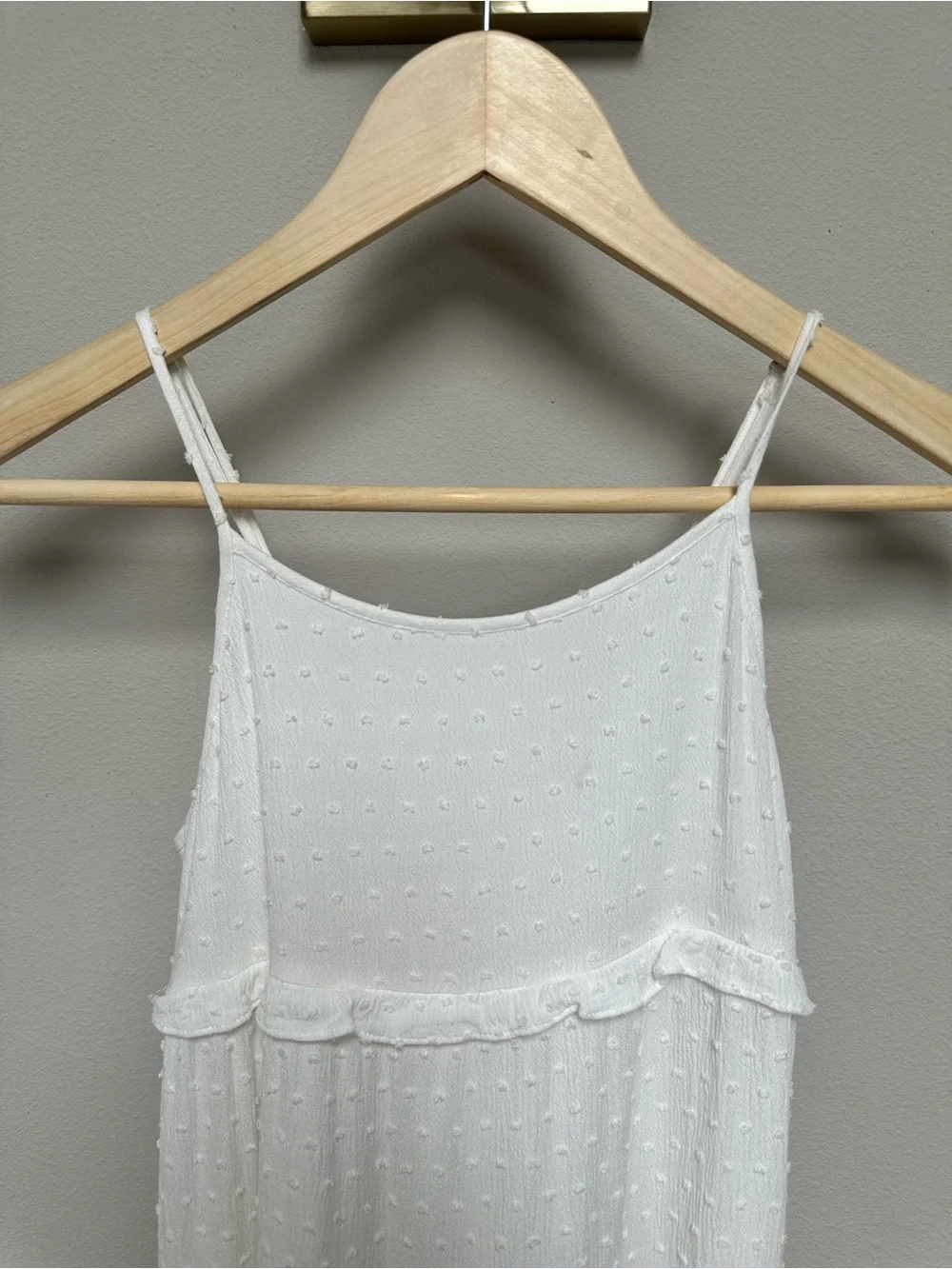 GAP White Swiss Dot Ruffle Cami